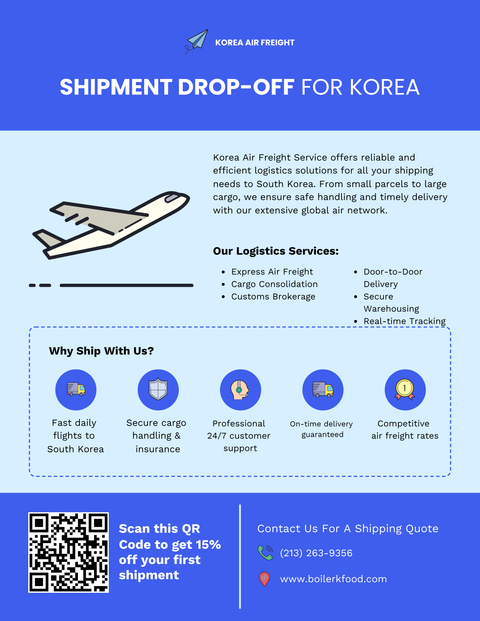 Shipment drop-off for Korea